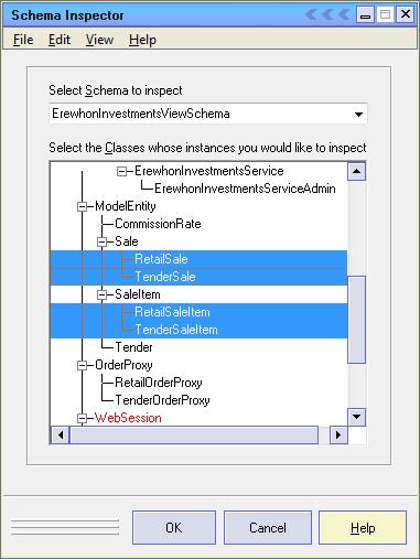 Chapter 1 Inspecting a Deployed Database 7 The Schema Inspector dialog, shown in the following diagram, is then displayed. 3.