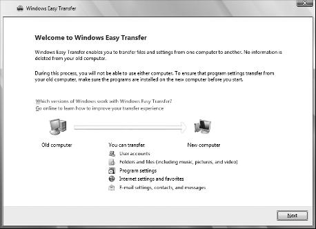 Transfer Files and Settings If you are performing a new install rather than an upgrade, you can use another wizard to transfer existing files and settings to Windows Vista.