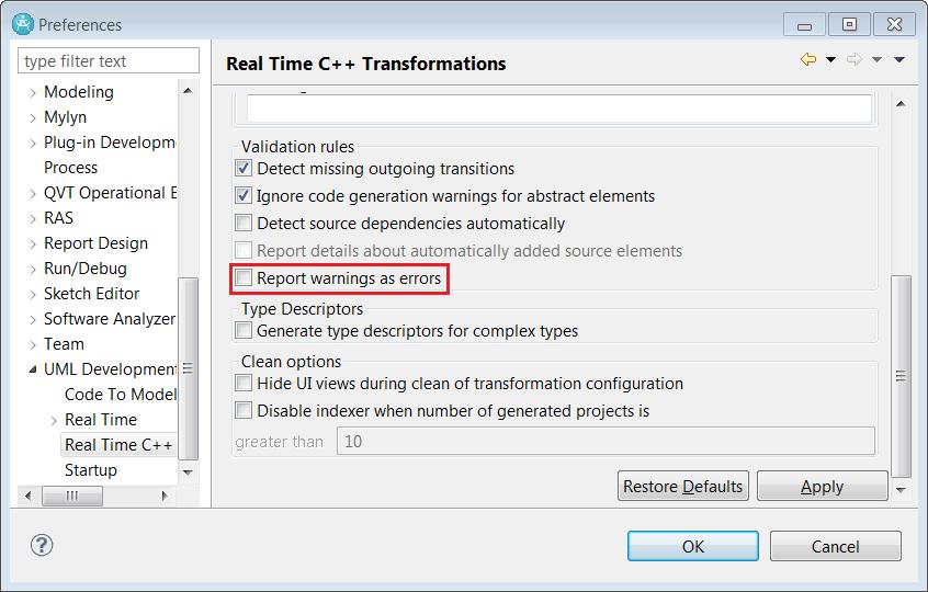 Report Warnings as Errors A new preference has been