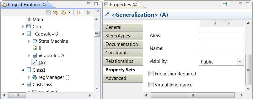 Generalizations Shown in Project Explorer Previously Generalization nodes were filtered out from the Project Explorer when working in the Capsule