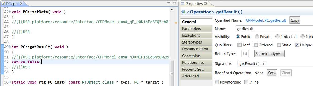 Editing Properties for Model Elements in CDT Editor The Properties View can now be used for editing a model element while looking at