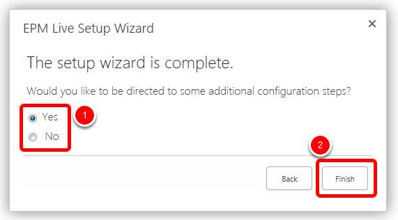 2. Wizard Complete 1.