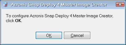 4. Depending on your choice in step 2, boot the master machine into Acronis Snap Deploy 4 Master Image Creator from the bootable media or from the PXE server.