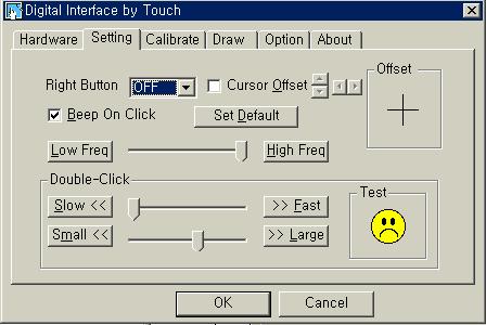 2. Setting Tab Right Button Cursor Offset Beep on click Double click Right button function has two option. 1.