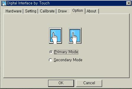 5. Option Tab Dual screen This option confines touch to a single screen in two Monitor configuration.