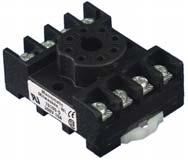 SOCKETS & ACCESSORIES 8 Pin Octal Socket Surface or DIN Rail-Mounted 10A @ 600V 1 or 2 #12-22 AWG Wire Recommended Tightening