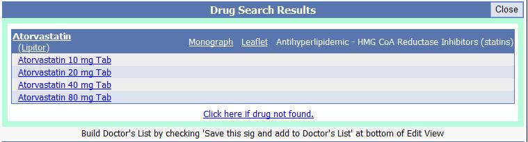 Important Information: Prescribing the drug for the patient does not remove the drug from the Imported Rx panel.