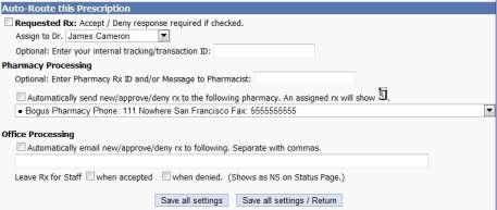 1 Autorouting Selected Drugs Autorouting selected drugs can be configured from the Pending Rx box.