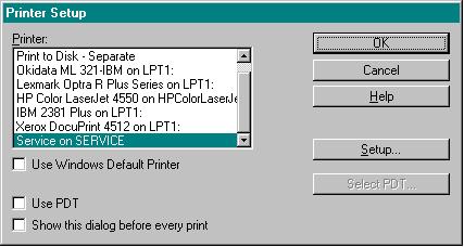 13) 4c) From the File menu, choose Printer Setup Choose the new thermal receipt printer, then choose OK> (Fig. 14) (Fig.