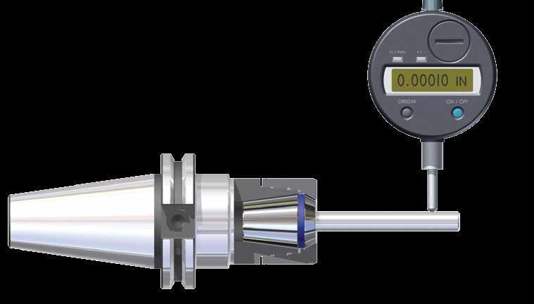 The 2 Micron collet combined with the precision chuck, achieves a system accuracy of <=.00012 or 3 Microns. This level of accuracy is the best available in the world.