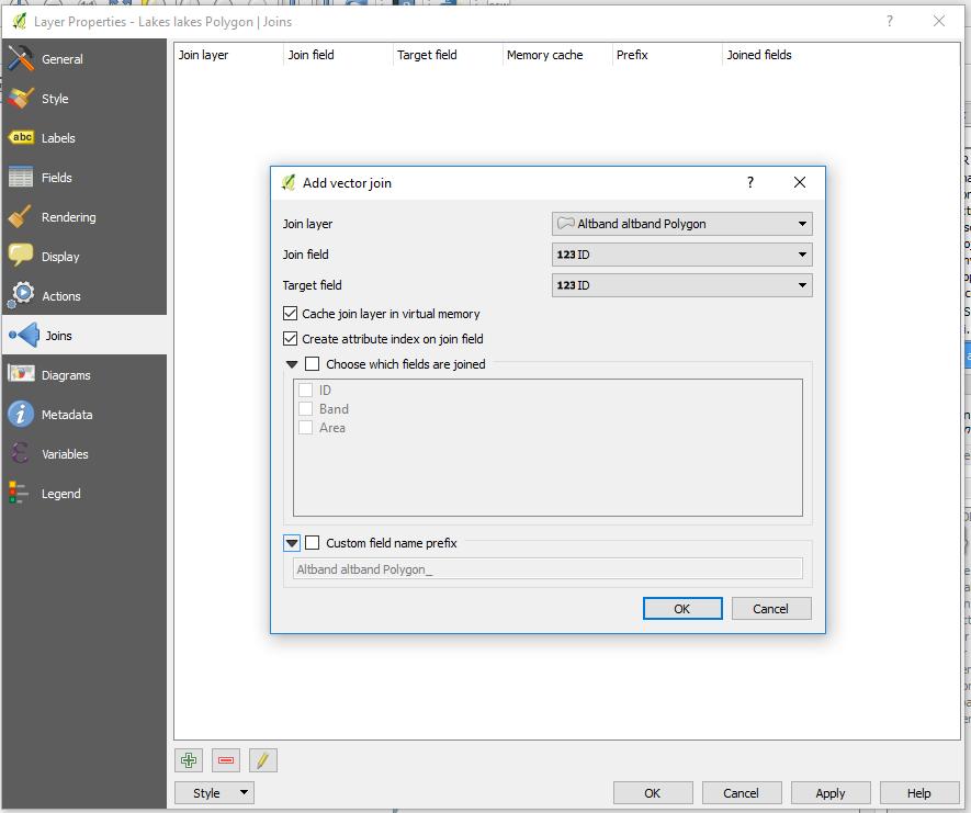 Joining Tables in QGIS To Join tables based on common fields: Joins are completed from the Layer Properties Dialog.