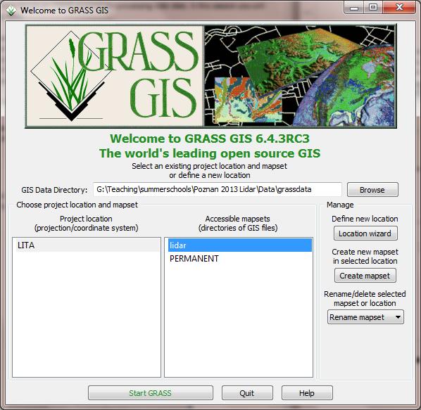 Task 4 Create a SVF model in GRASS Now we have set up our GRASS project we will switch from QGIS to GRASS to create a SVF model. 1. Open GRASS from the desktop 2.