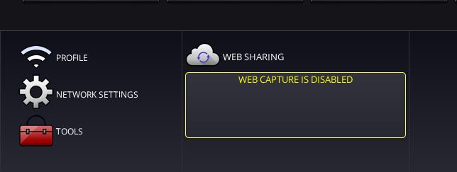 6. WEB SERVER 3. Move the focus to the box under the WEB SHARING in the APPS MENU. 4. Press ENTER button on the remote control. Display the WEB SHARING options setting screen.