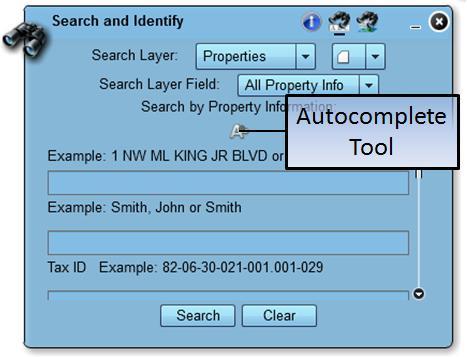 The Autocomplete Tool gives the user the option to search for