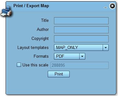 Print / Export Map This tool allows users to export and/or print the current map on their screen.
