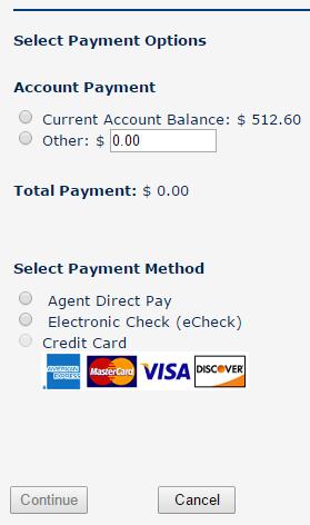 Make a Payment You can also choose Make a Payment from the Actions drop-down menu on the Client