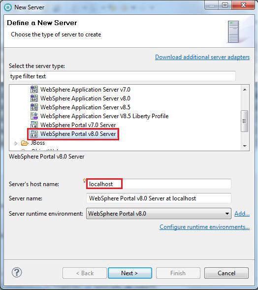 3) On the WebSphere Settings wizard, provide the port numbers to connect to the server, server credentials, and click Next.