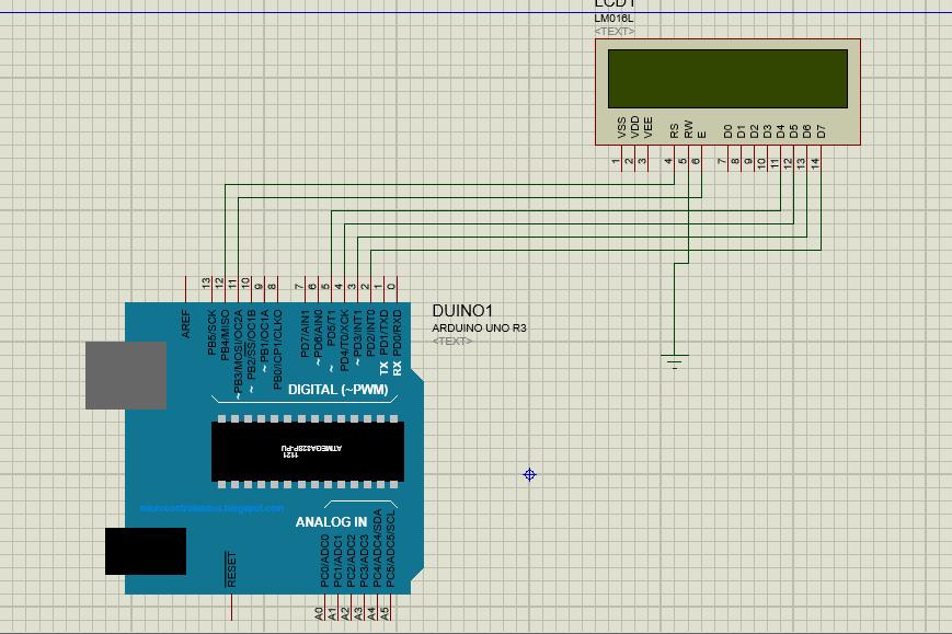 SOME MORE ( IN PROTEUS ) LM016L LCD RS pin to digital pin 12 LCD Enable pin to digital pin 11 LCD D4 pin to