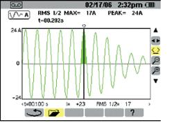 Harmonics Mode Displays real-time trend recording.
