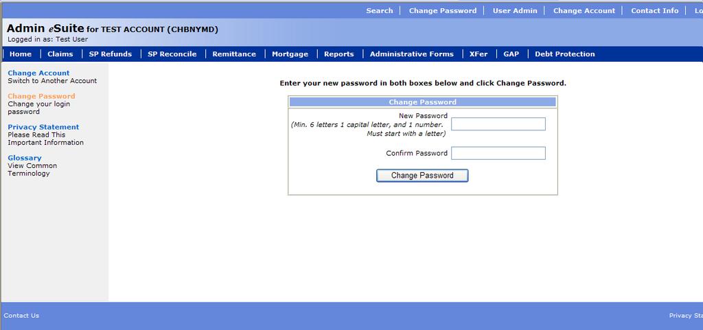 Admin esuite Log In Instructions 3/3/2014 10 You will be asked to create a new password.