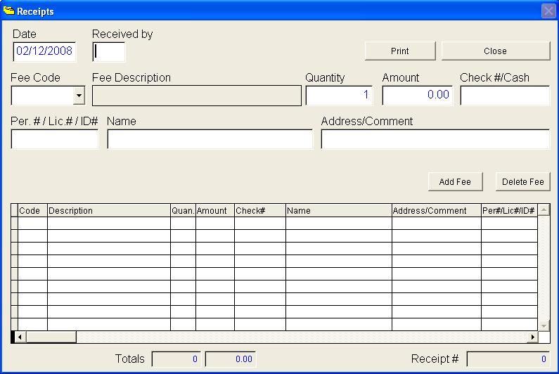 Receipts If your health department has the Receipts module, you have the ability to print any receipt through the