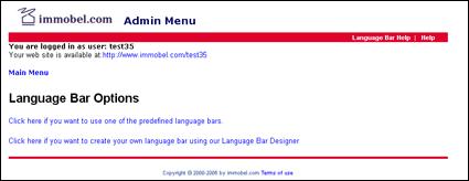 Updating Your Language Bar (Control Panel) Adding Language Bars to Your Other Web Sites The Language Bar is a feature that provides you with the ability to add row(s) or column(s) of flags or buttons