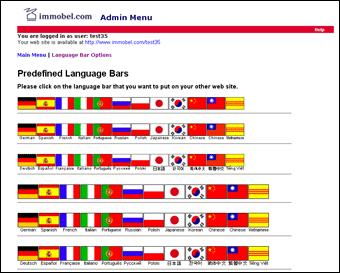 Predefined Language Bars Predefined Language Bar Containing Flags Click the Click here if you want to use one of the predefined language bars option, under Language Bar Options (see screen shot