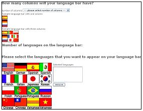 Create Your Own Language Bar Custom Language Bar Note: Only flags are available for this option.