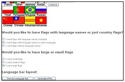 6. If you click the flag labeled English, then the word English will appear in the Selected languages box, etc.