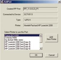 Instant EtherFast Series IPP Client Configuration for Windows 95, 98, Millennium, NT 4.0, 2000, and XP 1. Run the Add IPP Port program entry created by the installation.