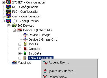In the dialog that follows select the EL95xx, (see Fig. Selecting the terminal, e.g. EL9505) and confirm with OK.