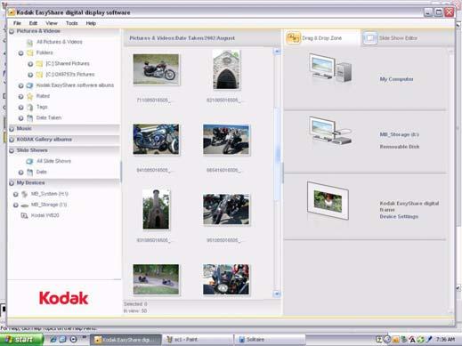 Viewing locally on your frame Creating a multimedia slide show Use KODAK EASYSHARE Digital Display Software to create a multimedia slide show with pictures and
