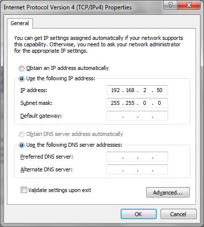 Make sure the wireless network IP address is in the same