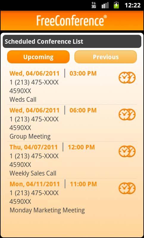 Scheduled Conference List 1. From anywhere in the app, select Conferences in the Mobile App Menu (see figure 17). 2.