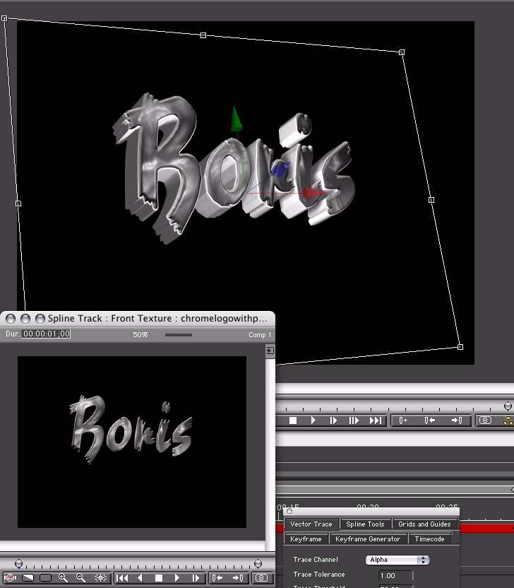 Boris Red 4 New Features Guide Vector Spline Tools Vector Trace Tool The Vector Trace tool allows you to convert a raster bitmap Image such as a tiff, jpeg or a frame from a movie file to a scalable