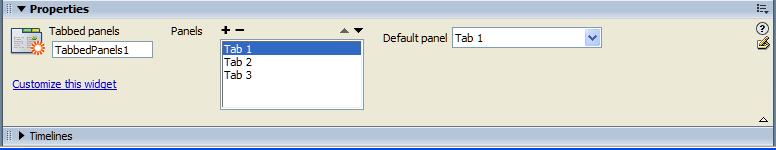 This content can be anything that is allowed on a Web page. You can add or delete Tabs for a selected Tabbed Panel right inside of the Property Inspector.