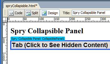 Exercise 4: Spry Widget Collapsible Panel This Spry Widget Collapsible Panel is handy for presenting optimal information when needed by the user.