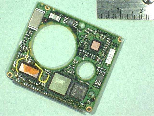 Electronics Card RAM CONTROLLER SPIN/ VCM Total card area: 10 cm 2 double sided (most on one side) 6X smaller than 2.
