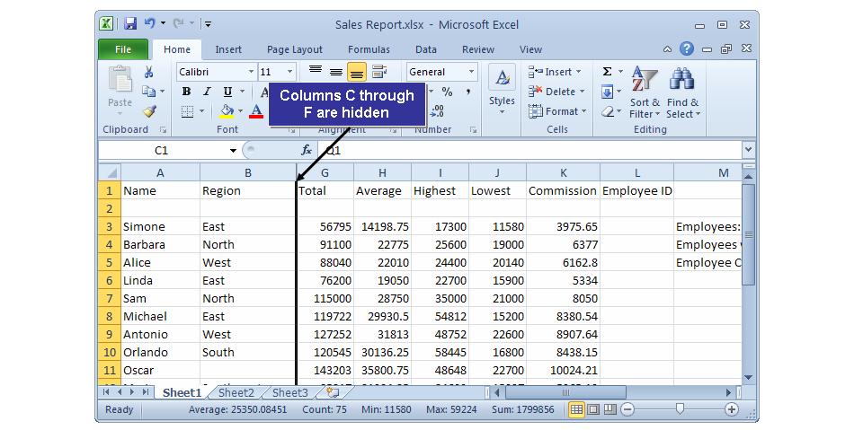 The Hide and Unhide Options The Hide option allows you to hide columns or rows in a worksheet, while the Unhide option allows you to unhide the hidden columns or rows.