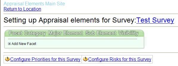 11.02 Setting up appraisal elements Select the Survey you have just added and click on Appraisal elements for Survey page will open (Configure Survey).