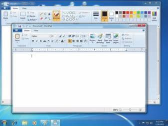 FIGURE A-15: WordPad window in front of Paint window Paint window is the inactive window WordPad window in front of Paint window WordPad window is the active window Paint and WordPad icons have