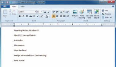 document FIGURE B-14: Saving a revised document Added text