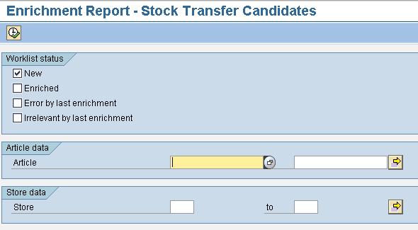 Figure 25: Enrichment report selection screen 3.2 Reorganization Report 3.2.1 General The reorganization report enables you to delete data that has accumulated over time from the system and therefore ensure transparency and clarity.