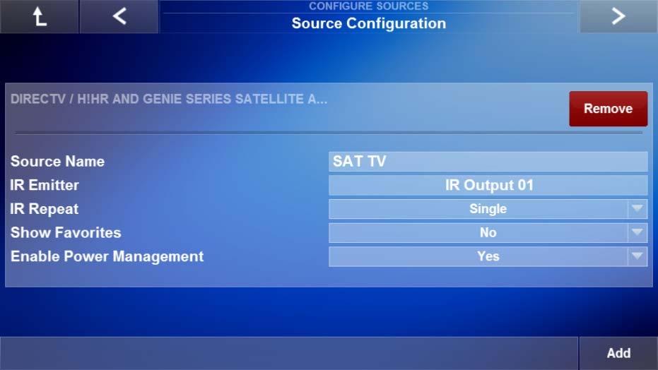 Configure Sources 4-15 1BExercise 4: Adding an IP Source Overview In Exercises 1, 2, & 3 we added renamed, and assigned an IR Emitter output to an IR Controlled source.
