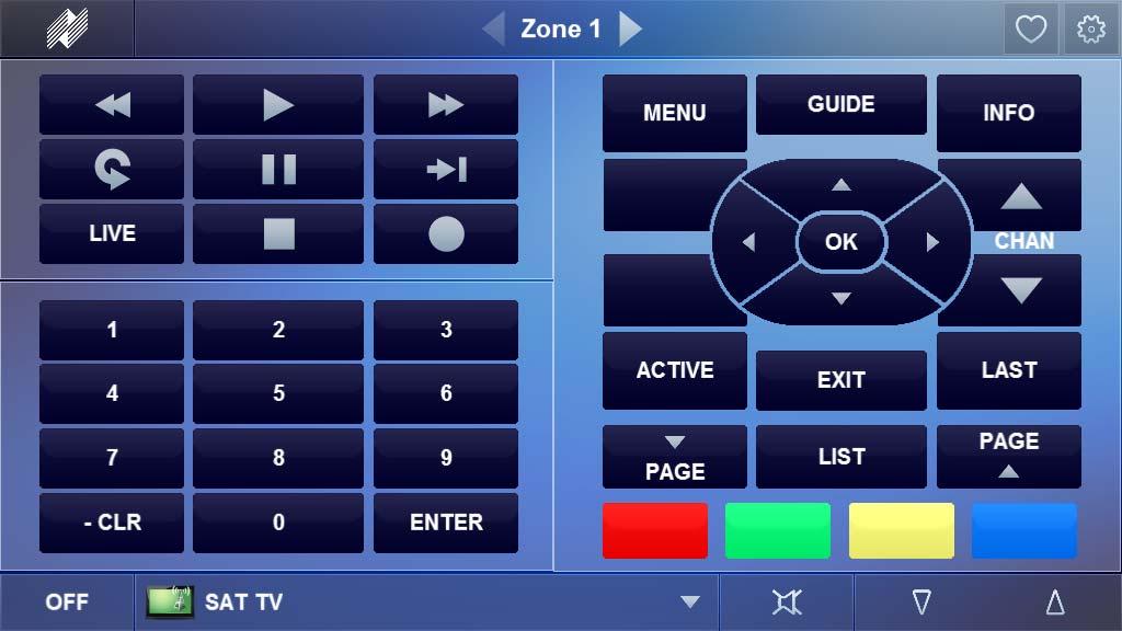 Configure Sources 4-30 3. Select SAT TV to view the SAT TV interface. Verify IR control of SAT TV. 4. Click the button in the upper right to access the Favorite TV Channel Icons.