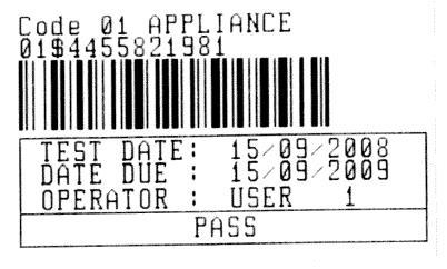 Using the barcode scanner, the instruments can accept autotest code from barcode label. A0 1 Autotest code Also appliance ID can be read from barcode label.