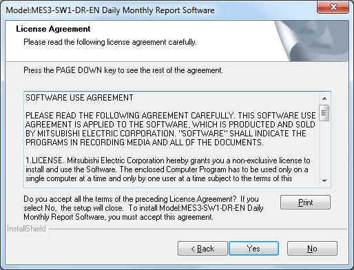 CHAPTER 2 PREPARATIONS FOR USE (3) Read the displayed License Agreement and click on the [Yes] button if