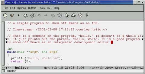 Figure 7. Entering a Comment (or Other Text) into Emacs Figure 8.