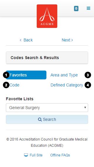 CASE ENTRY Next, add your procedural information on the Codes Search & Results screen using the code search.