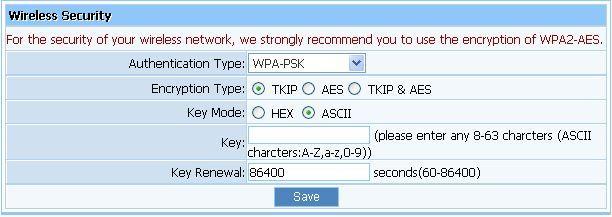 more bits password have, the better security wireless network is, at the same time the speed of wireless is more slower.